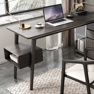 Luxury Modern Black Study Room Furniture Storage Cabinet <strong>Rotatable</strong> Computer Table <strong>Desk</strong> With Shelves - Product Image 3