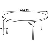 Table de banquet ronde pliable en plastique blanc de grande qualité, 72 pouces