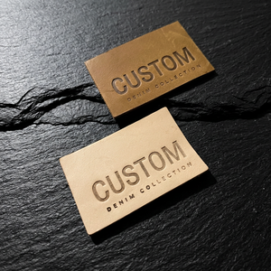 Écussons en cuir personnalisés pour jeans, gaufrés ou débossés, en cuir véritable ou simili cuir noir et blanc, pour vêtements, vestes, sacs, chapeaux - Product Image 1