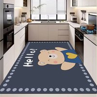 Custom Crystal Velvet Kitchen Carpet Area Runner Rugs Non-Slip Soft Modern Geometric Pattern Kitchen Mat