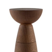 Moulin à sel et à poivre manuel en bois de hêtre brun teinté de qualité supérieure, broyeur à épices rechargeable, lavage à la main uniquement, accessoire de cuisine minimaliste pour