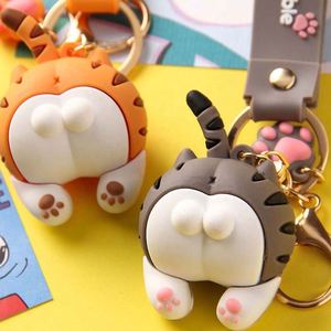 Porte-clés mignons en forme de fesses de chat, porte-clés créatifs en forme de chien Corgi de dessin animé, pendentifs de sac pour femmes, porte-clés pour filles, cadeaux de vacances pour étudiants et amoureux - Product Image 2