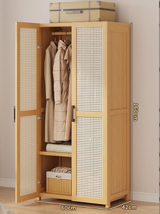 Armadio Moderno di Lusso in Bambù Fatto a Mano con Ante a Battente in Bambù, Guardaroba Sostenibile per Camera da Letto e Soggiorno - Product Image 3