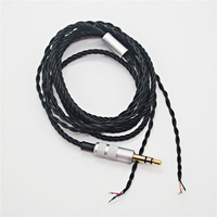 Câble de remplacement pour écouteurs semi-fini en fil de cuivre à 4 brins 3.5mm plaqué or Accessoire pour casque d'écoute pour le bricolage Opération manuelle