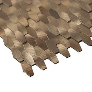 Mini Mosaicos Metálicos Autoadhesivos de Aluminio Hexagonales Largos de Cobre para Paredes de Cocina - Product Image 3
