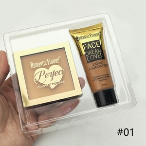 Set de Maquillaje 2 en 1 <span class=keywords><strong>Romantic</strong></span> Flower: Base Líquida Mineral con Corrector y Polvo Compacto para Piel Oscura, Listo para Exportación - Product Image 6