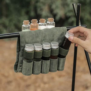 Kit d'épices pour le camping en plein air Sac de rangement en toile cirée imperméable Bouteille à épices Logo personnalisé <span class=keywords><strong>Porte</strong></span>-bouteille - Product Image 2