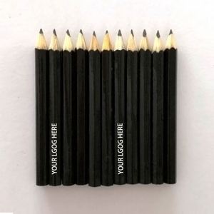 Mini-golf personnalisé Hb demi-taille avec logo imprimé sur mesure, crayon en bois naturel de 3,5 pouces, mine noire, formes variées - Product Image 4