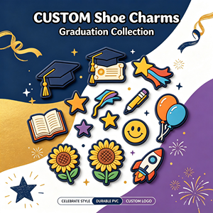 Custom PVC Unisex Clog Shoe Charms Personalized Your Logo Customized Color Size Graduation Series Accessories <strong>PDD</strong> Brand MOQ 100 - Product Image 6