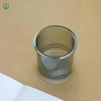 Mug à café en verre borosilicate 235 ml, design rayé, décalcomanie personnalisée colorée, double paroi, résistant à la chaleur, sans BPA, cadeau d'affaires