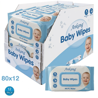 Fabricant de lingettes pour bébés jetables à étiquette privée personnalisée, sans alcool, 99,9% d'eau pure, lingettes humides pour bébés en gros