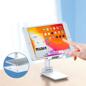 Groothandel Opvouwbare Houder Voor Iphone Ipad 12.9 Inches Verstelbare Mobiele Telefoon Stand Ondersteuning Xiaomi Huawei Samsung Telefoon