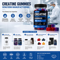 Private Label Creatine Monohydrate Gummies 5g Sportvoedingssupplement OEM Fabrikant Aangepaste Verpakking EU & VS