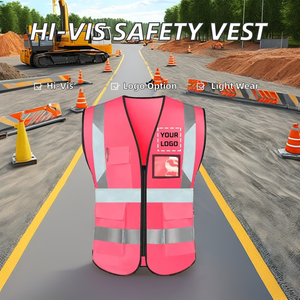 سترات أمان عاكسة عالية الوضوح ملابس بناء قابلة للتخصيص مع ميزة مرحبا فيس تتميز بشعار قابل للتخصيص - Product Image 2