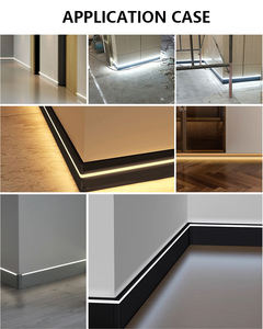 Bande lumineuse LED de 80mm montée en surface profil de canal en aluminium plinthe pour salon chambre <span class=keywords><strong>cuisine</strong></span> Home cinéma - Product Image 5