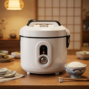 Autocuiseur à riz de type tambour 5L 650W, très populaire, avec cuve intérieure en acier inoxydable 430 émaillé pour usage domestique en cuisine - Product Image 1