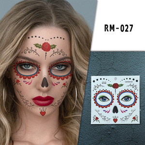 Waterdichte Halloween tijdelijke tatoeages Enge maskerade cosplay voor feestdecoraties Nieuwjaar jaarlijkse tattoo-stickers - Product Image 4