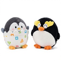 Peluche musicale sauteuse pingouin réversible noir et blanc scintillante unisexe 16 cm, rembourrée en coton PP, pour bébé
