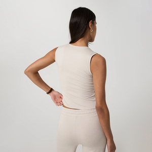 <span class=keywords><strong>Top</strong></span> corti estivi senza maniche in jersey elasticizzato tinta unita, con scollo rotondo, bordo a costine, vestibilità aderente, spalline larghe e schiena alta - Product Image 5