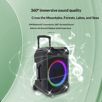 Enceinte trolley Bluetooth 15 pouces, volume puissant, longue autonomie, audio extérieur et domestique avec microphone, Bluetooth 5.3
