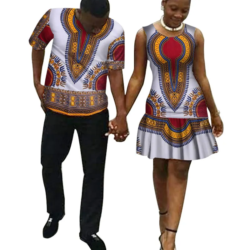 African ethnic style couples clothing cotton Daxiji wax cloth clothing factory direct wholesale