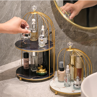 Étagère de salle de bain de luxe légère, étagère de rangement multi-niveaux pour cosmétiques, miroir de coiffeuse, décoration de salle de bain sur le bureau