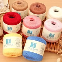 Fil à dentelle cardé et teint 100% coton 40g par pelote OE Écologique Anti-boulochage Recyclable Doux pour tricot à la main, crochet et broderie