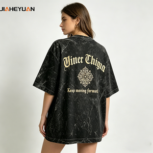 T-shirt en coton épais, vente directe usine, haute qualité, effet vieilli, délavé à l'acide, style vintage, coupe oversize, streetwear - Product Image 3