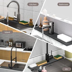 Tapis de protection en pierre pour évier de cuisine, super absorbant, en diatomite, séchage rapide - Product Image 5