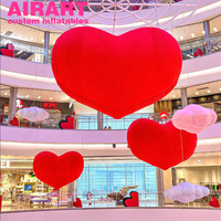 Coeur d'amour gonflable de décoration de la Saint-Valentin, coeur d'amour gonflable rouge pour accrocher d'intérieur