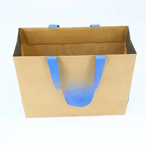 Tas Hadiah Kertas Seni Mewah Logo <span class=keywords><strong>GiGO</strong></span> yang Dapat Disesuaikan, Tas Promosi Supermarket Kraft yang Dapat Didaur Ulang, Pita Aksesori untuk Pakaian dan Kaos Kaki - Product Image 4