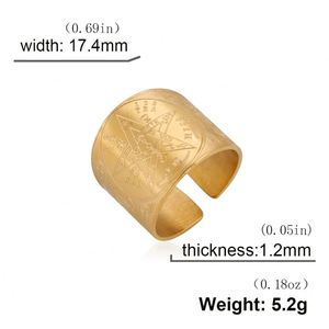 Bague Myshape Tetragrammaton, Amulette Pentagramme, Bague Pentacle, le Nom du Dieu Ancien, Acier Inoxydable, Bijoux Wiccan de <span class=keywords><strong>Salomon</strong></span> - Product Image 3