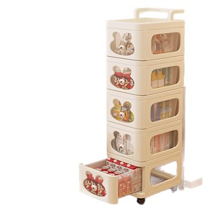 <b>Storage</b> <b>Cart</b> 5 Tier With Wheels For Office Desk Under Desk Organizer Drawer Style Floor Standing Cabinet Easy Cleaning - Product Image 5