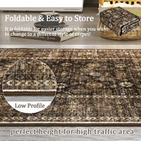 Tapis décoratif 9x12 marron, style vintage, à poils ras, lavable, antidérapant, pour salle à manger, ferme, bureau, chambre d'enfant, dortoir, chambre à coucher