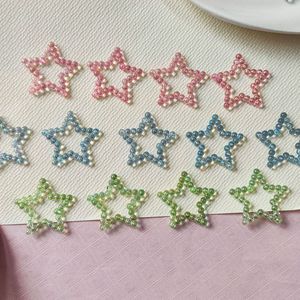 Perles acryliques colorées double face en forme d'étoile creuse avec trous droits, vente directe d'usine, transparentes et irisées - Product Image 1
