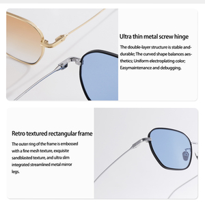 Gafas de Sol de Piloto con Marco Metálico Delgado, Unisex, Lentes Degradadas, Estilo Urbano, Venta al Por Mayor, Logotipo Personalizado - Product Image 6