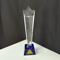 Personnalisable Star Crystal Glass Awards avec base bleue