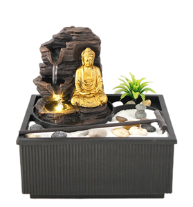Meilleures ventes de fontaine intérieure et extérieure <span class=keywords><strong>Zen</strong></span> Buddha avec bonsaï et râteau - Product Image 3