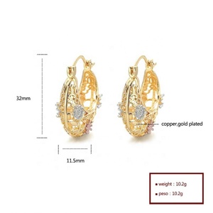 Pendientes de Aro de Cobre Laminado en Oro de 18K para Mujer, Joyería de Moda al por Mayor - Product Image 6