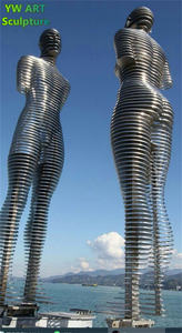 Décoration extérieure <span class=keywords><strong>Sculpture</strong></span> grandeur nature de couple embrassant en acier inoxydable <span class=keywords><strong>Sculpture</strong></span> d'étreinte d'art extérieur - Product Image 2