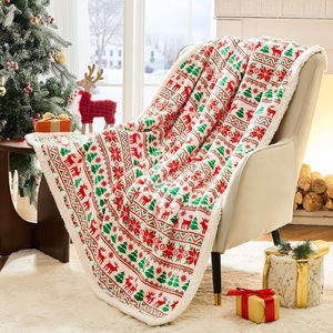 Christmas Reindeer Snowflake Christmas Tree Flannel <b>Blanket</b> Throw <b>Blanket</b> Nap <b>Blanket</b> Festive Winter Warm Super Soft OEM ODM - Product Image 6