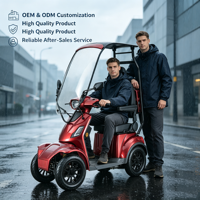 Scooter électrique 4 roues 1000W 25KM/H avec cadre en alliage d'aluminium, batterie amovible et design étanche - Stock UE