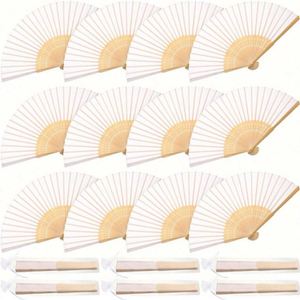 Éventail pliant personnalisé en tissu à motif floral, style os de bambou ajouré, pour festivals, mariages, cadeaux d'affaires et décoration de fête en papier - Product Image 5
