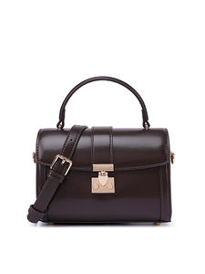 Sac à bandoulière de luxe pour femme en cuir PU rétro avec rabat, deux sangles, étanche et fermeture à cadenas - Product Image 1