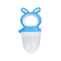 Sucette d'apprentissage pour bébé en forme de lapin mignon, distributeur de nourriture fraîche pour fruits, jouet de massage, anneau de dentition, pochettes en silicone souple de qualité alimentaire, sûres