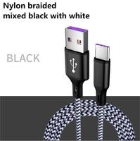 Câble de charge rapide en nylon tressé, transfert de données, de Type C, 12 v 5A