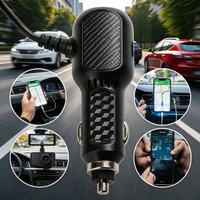 Cargador de Coche con Cable para Encendedor de Cigarrillos - Puertos USB Tipo C Dobles, Fuente de Alimentación de 4.5A, 12-24V, 1 Año de Garantía