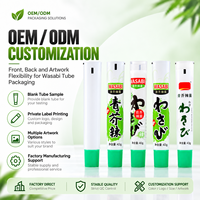 Tube d'emballage personnalisé pour condiment wasabi, en PE de qualité alimentaire ou en plastique aluminium, avec bouchon à vis, impression UV, 12,7-35 mm