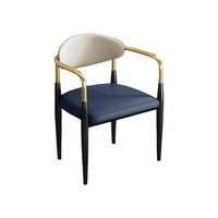 Chaise de salle à manger moderne nordique à usage commercial, avec cadre doré et coussin moelleux, accoudoirs incurvés, pour salon et chambre à coucher - Vente en gros fabricant