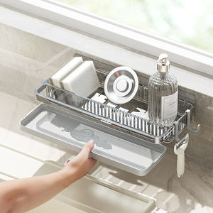 Organizador Multiusos de Pared, Adhesivo, Resistente a la Oxidación, Sin Perforaciones, con Zonas de Drenaje, <span class=keywords><strong>para</strong></span> Cocina y Baño - Product Image 2